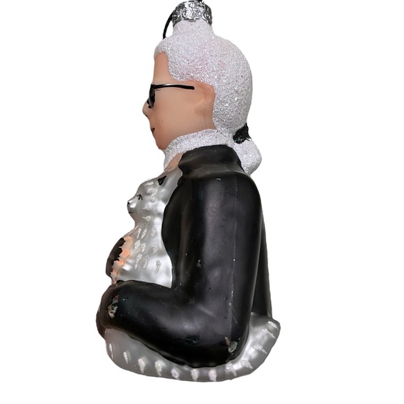 KARL LAGERFELD & His Cat Glass Blown Christmas Ornament NWT - Picture 3 of 6